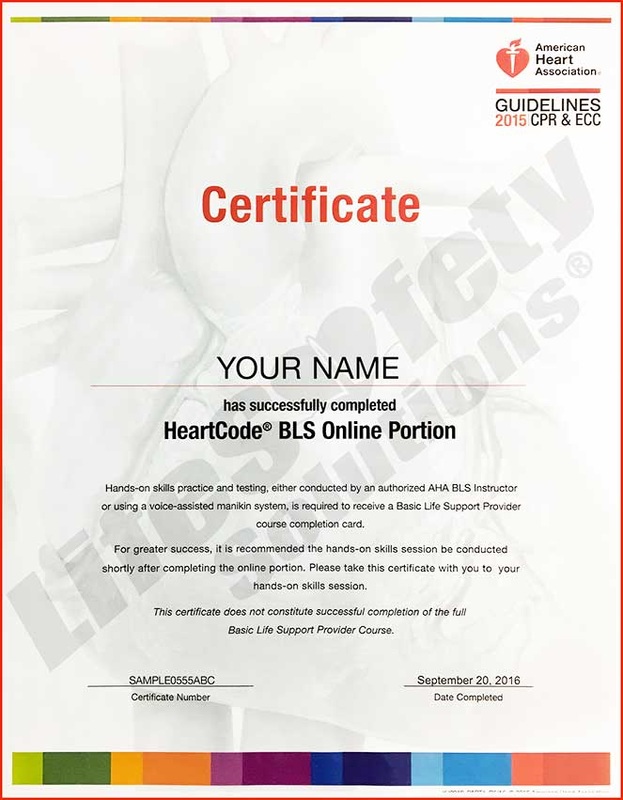 AHA Online Certificate of Completion